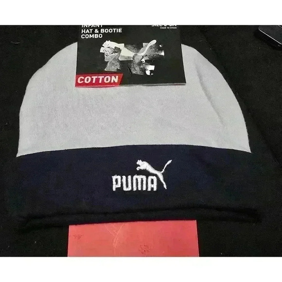 Baby Puma‎ Hat Only 0-6M White Navy - Picture 2 of 4